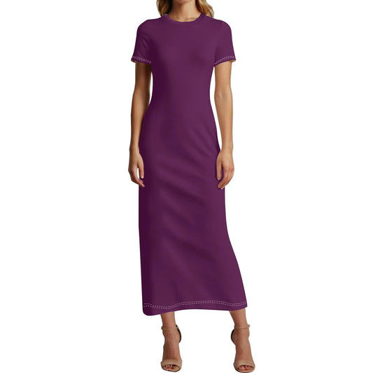 tyrian-purple-short-sleeve-long-dress-long-dress-jlr-design-1 - JLR Design