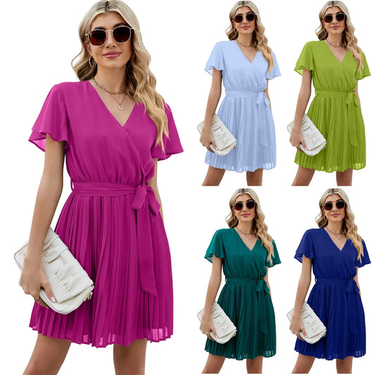 v-neck-sommerkleid-mit-schleife-kleid-jlr-design-1 - JLR Design