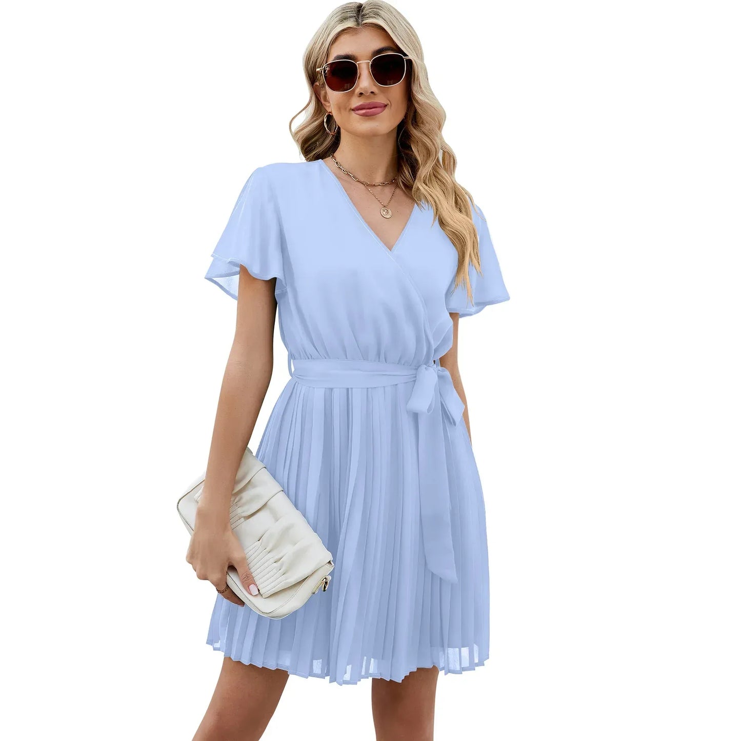 v-neck-sommerkleid-mit-schleife-kleid-jlr-design-2 - JLR Design