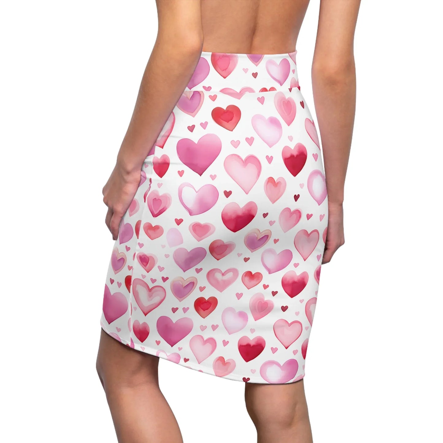 watercolor-hearts-v1-bleistiftrock-fur-damen-eleganter-mid-waist-rock-mit-stretch-komfort-bleistiftrock-jlr-design-2 - JLR Design