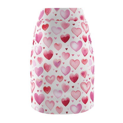 watercolor-hearts-v1-bleistiftrock-fur-damen-eleganter-mid-waist-rock-mit-stretch-komfort-bleistiftrock-jlr-design-5 - JLR Design