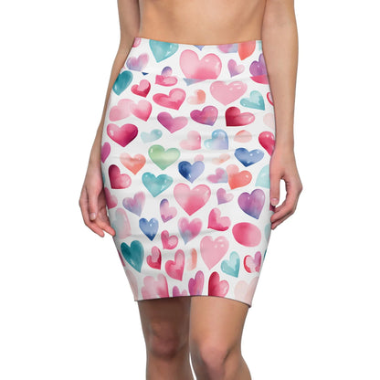 watercolor-hearts-v4-bleistiftrock-fur-damen-eleganter-mid-waist-rock-mit-stretch-komfort-bleistiftrock-jlr-design-1 - JLR Design