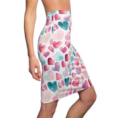 watercolor-hearts-v4-bleistiftrock-fur-damen-eleganter-mid-waist-rock-mit-stretch-komfort-bleistiftrock-jlr-design-3 - JLR Design