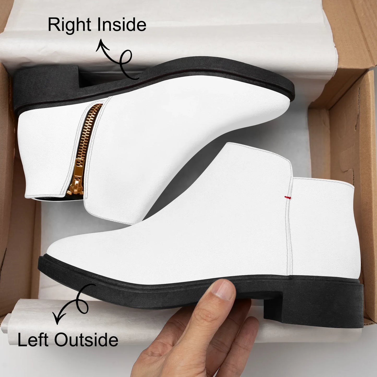 weisse-elegante-reissverschluss-stiefeletten-stiefeletten-jlr-design-8 - JLR Design