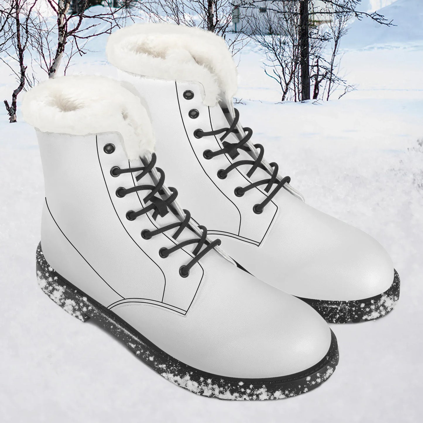 weisse-faux-fur-leder-boots-boots-jlr-design-1 - JLR Design