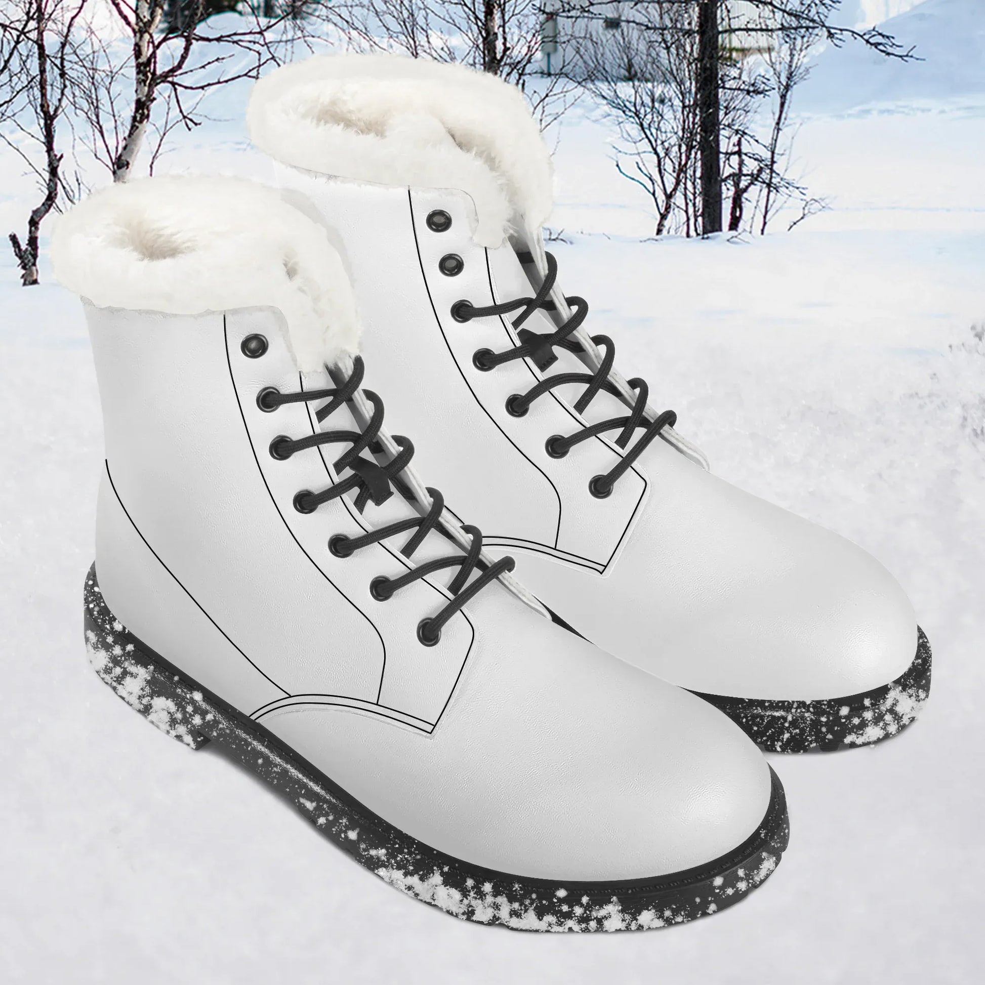 weisse-faux-fur-leder-boots-boots-jlr-design-1 - JLR Design
