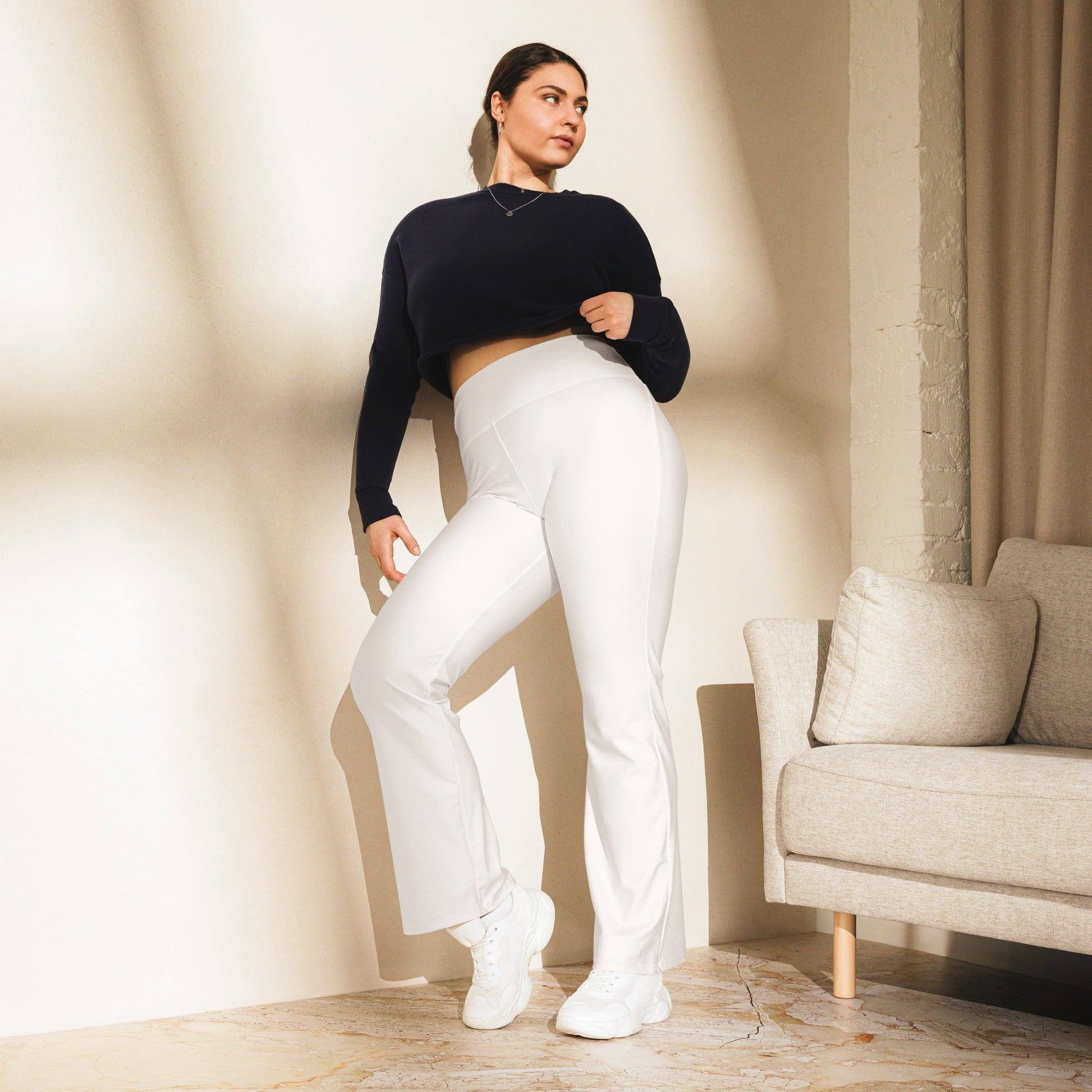 weisse-high-waist-flare-leggings-flare-leggings-jlr-design-3 - JLR Design