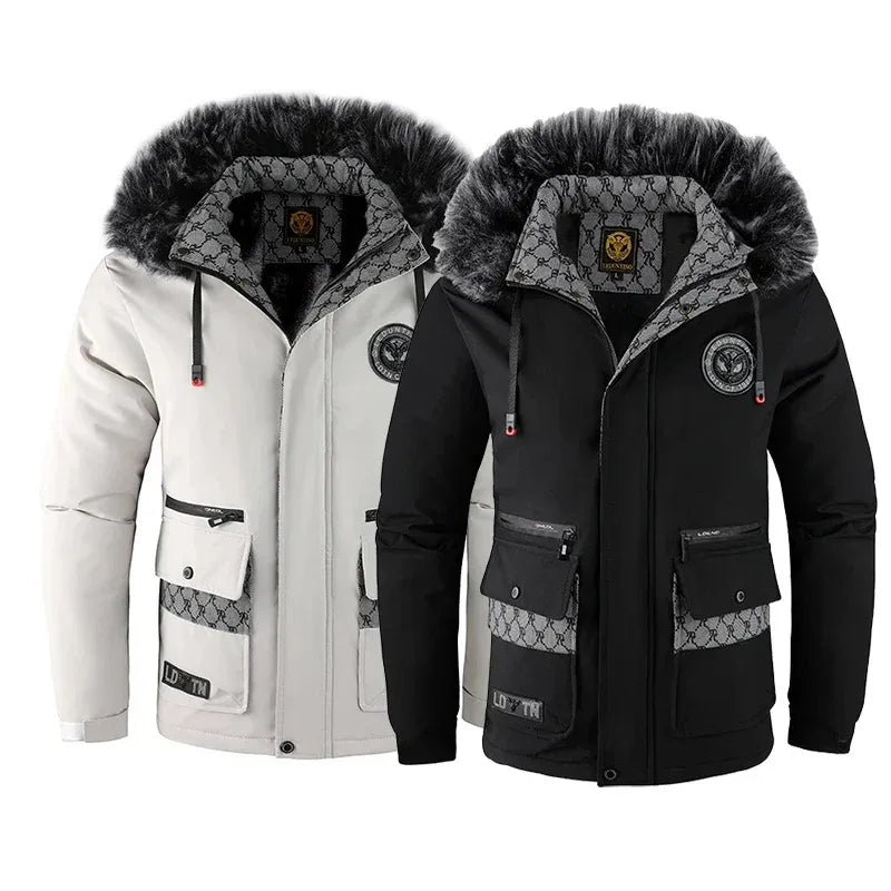 wetterfeste-solid-style-pufferjacke-mit-kapuze-warme-steppjacke-fur-herren-and-damen-jacke-jlr-design-1 - JLR Design