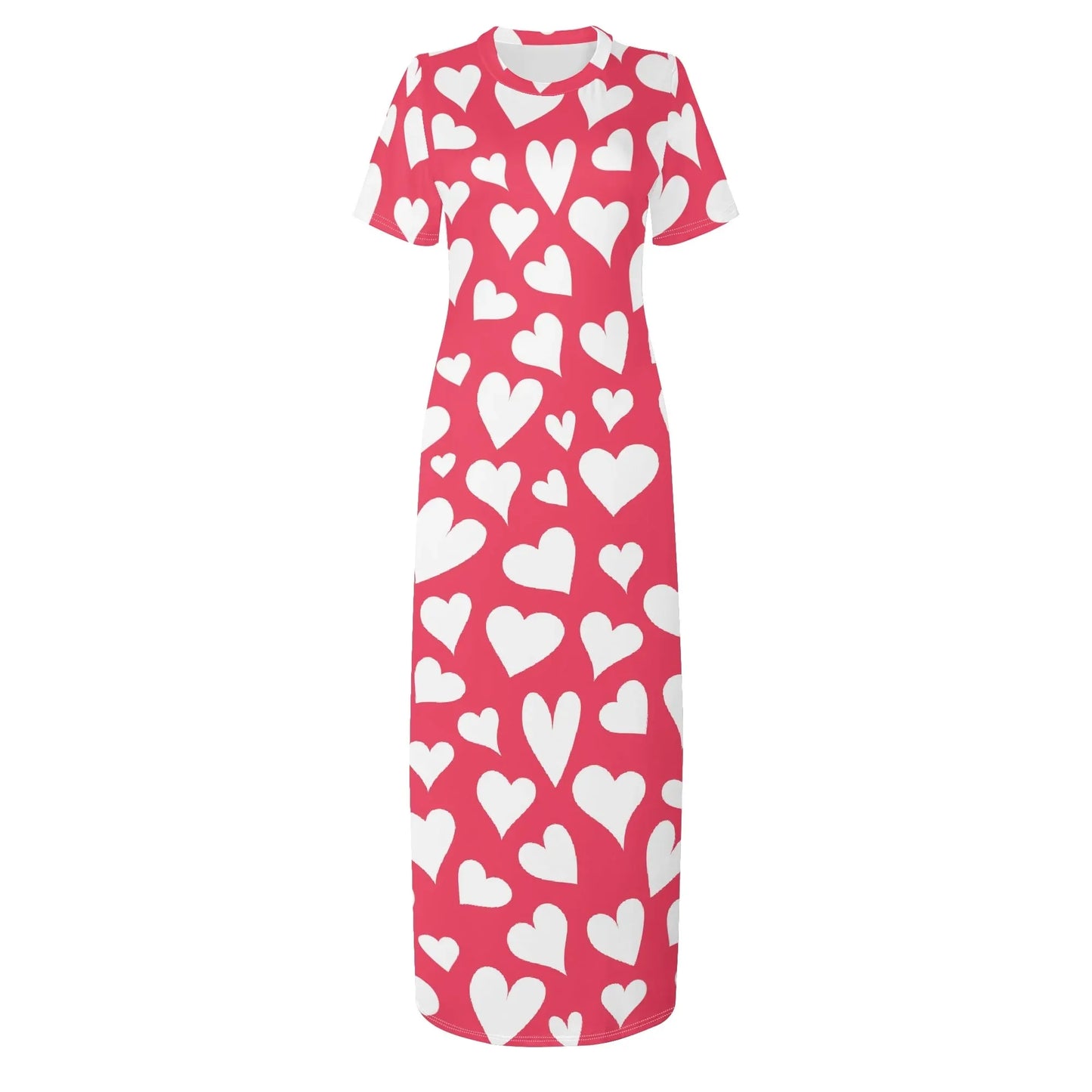white-hearts-short-sleeve-long-dress-long-dress-jlr-design-3 - JLR Design