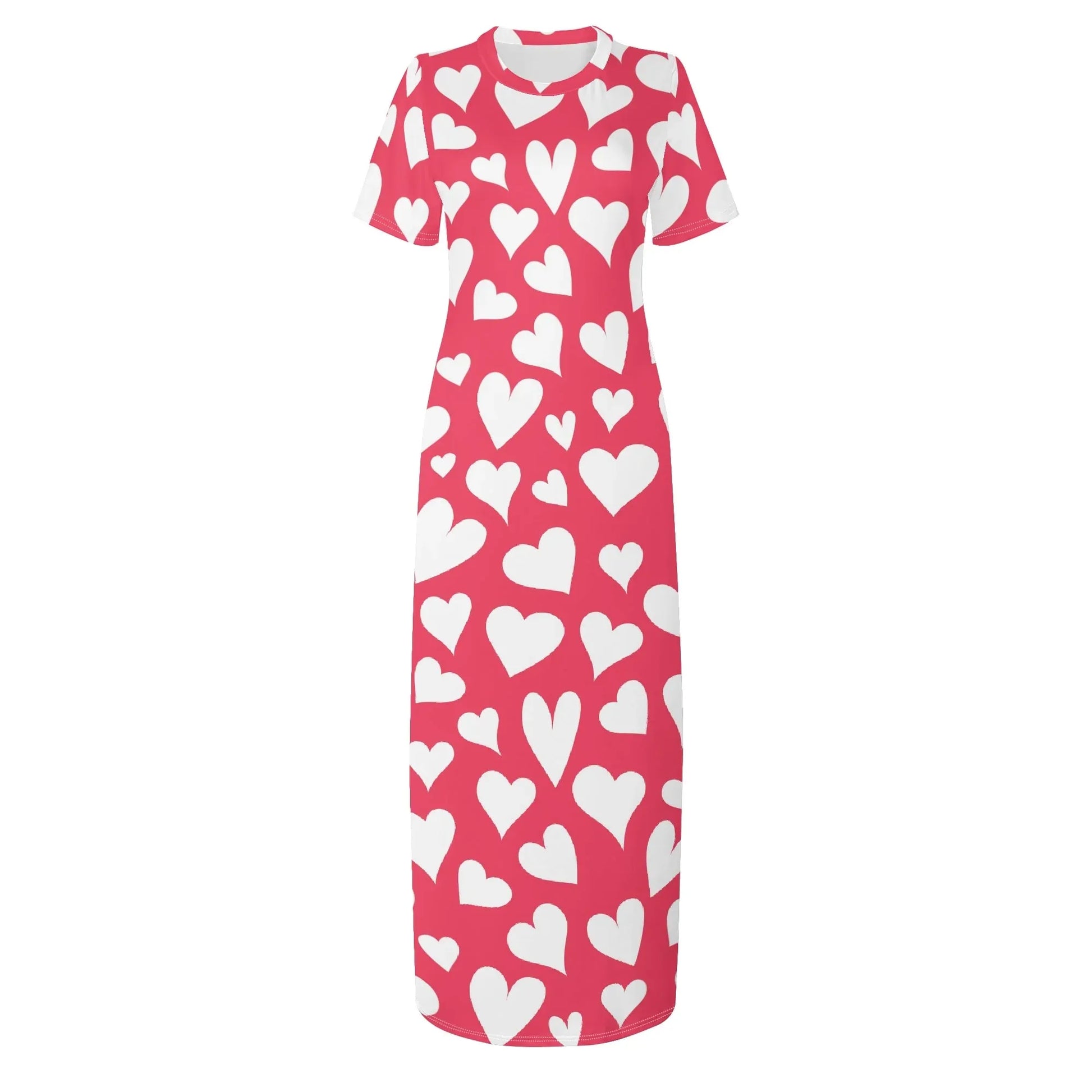 white-hearts-short-sleeve-long-dress-long-dress-jlr-design-3 - JLR Design