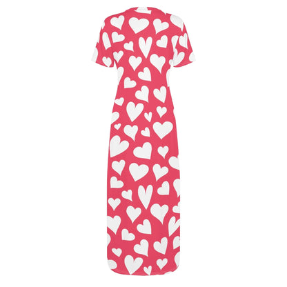 white-hearts-short-sleeve-long-dress-long-dress-jlr-design-4 - JLR Design