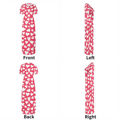 white-hearts-short-sleeve-long-dress-long-dress-jlr-design-7 - JLR Design