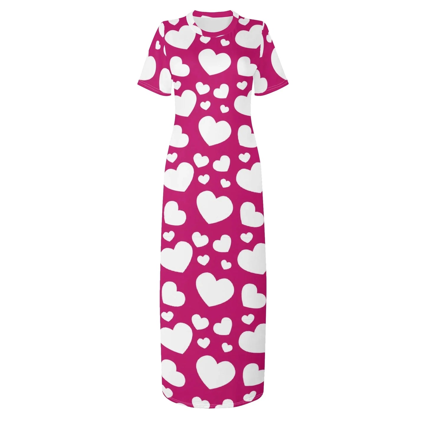 white-hearts-short-sleeve-long-dress-long-dress-jlr-design-79043 - JLR Design