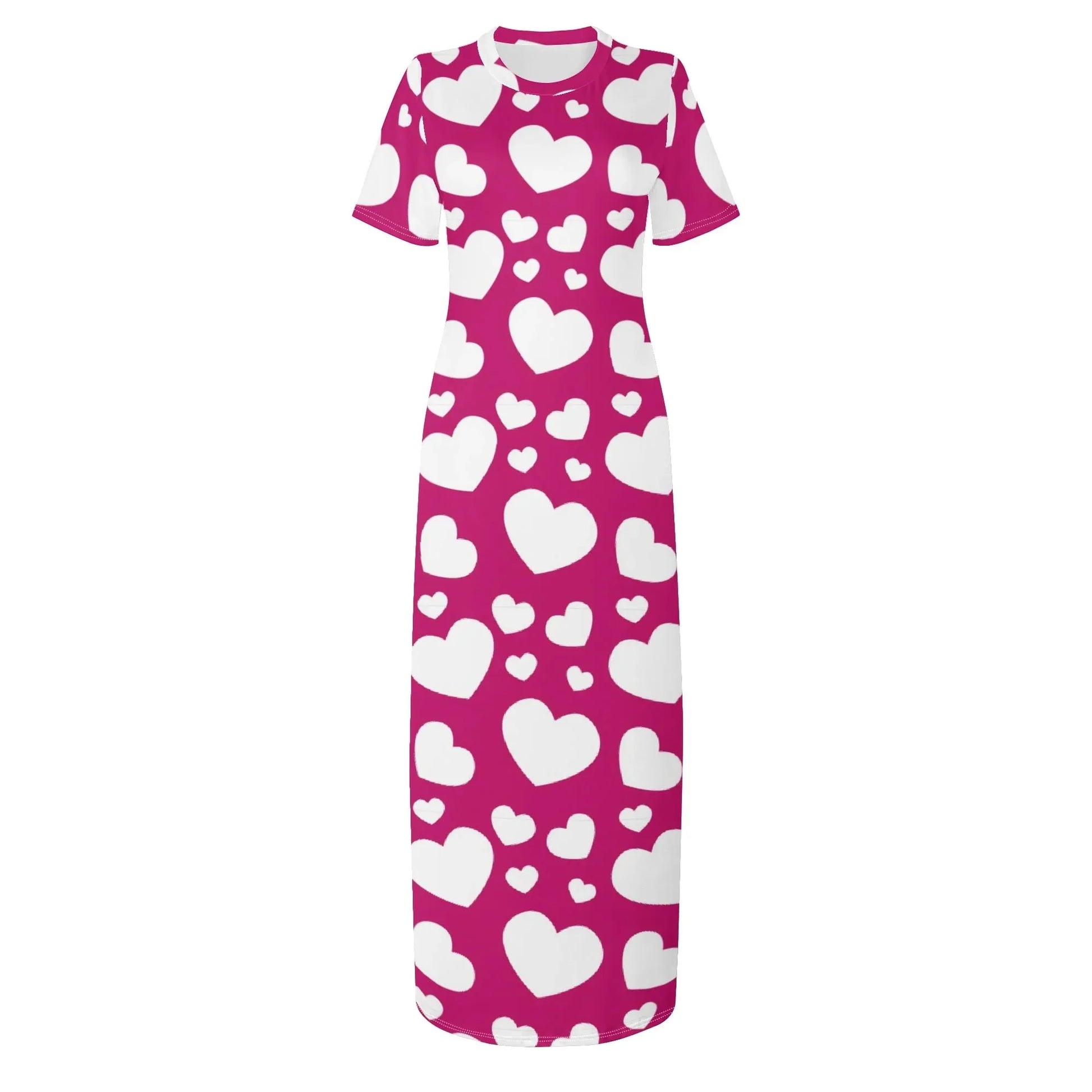 white-hearts-short-sleeve-long-dress-long-dress-jlr-design-79043 - JLR Design