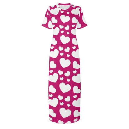 white-hearts-short-sleeve-long-dress-long-dress-jlr-design-79043 - JLR Design