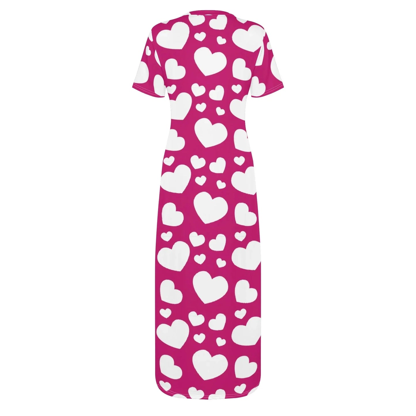 white-hearts-short-sleeve-long-dress-long-dress-jlr-design-88565 - JLR Design
