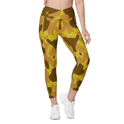 yellow-camouflage-damen-v-bund-leggings-mit-taschen-v-bund-leggings-jlr-design-1 - JLR Design