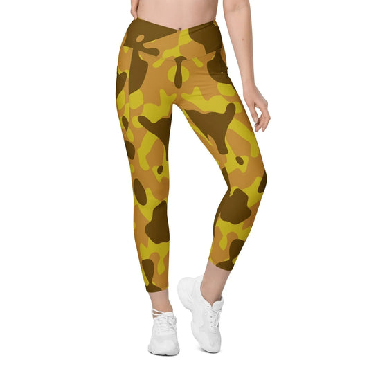 yellow-camouflage-damen-v-bund-leggings-mit-taschen-v-bund-leggings-jlr-design-1 - JLR Design