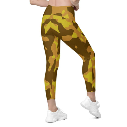 yellow-camouflage-damen-v-bund-leggings-mit-taschen-v-bund-leggings-jlr-design-3 - JLR Design