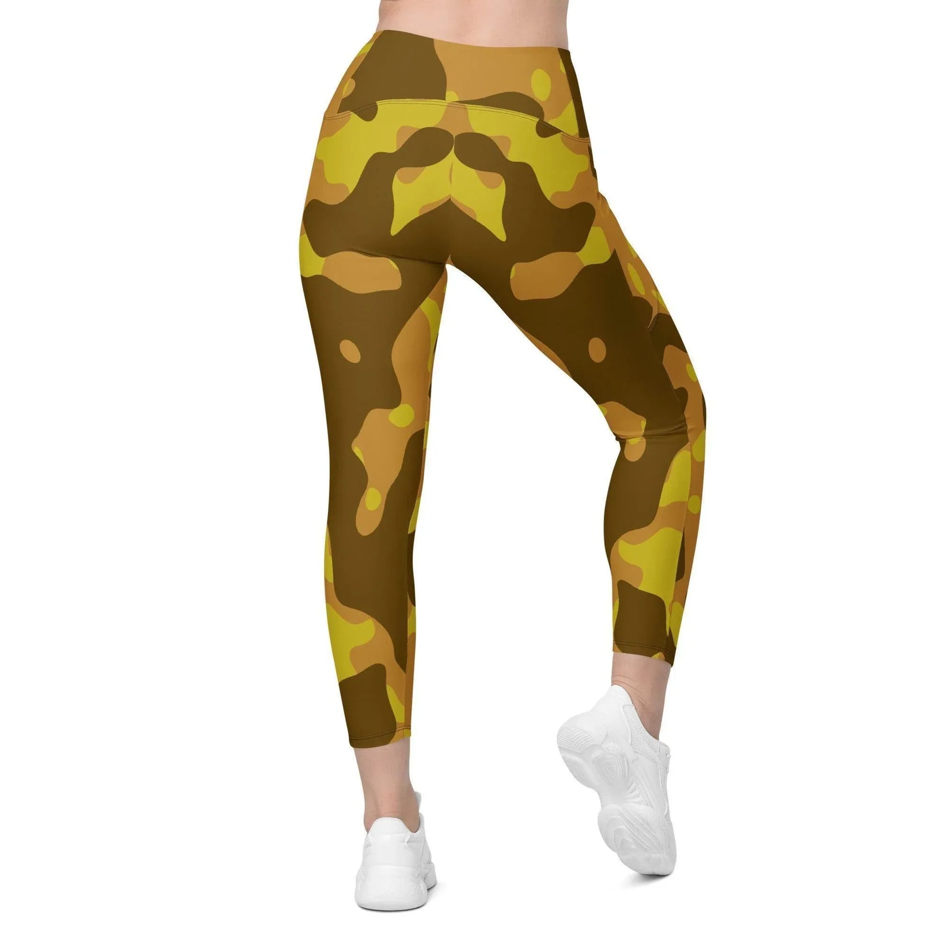 yellow-camouflage-damen-v-bund-leggings-mit-taschen-v-bund-leggings-jlr-design-6 - JLR Design