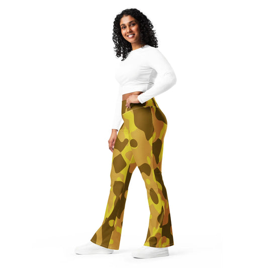 yellow-camouflage-high-waist-flare-leggings-flare-leggings-jlr-design-1 - JLR Design