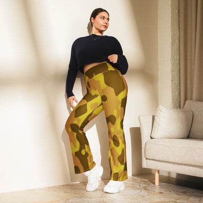 yellow-camouflage-high-waist-flare-leggings-flare-leggings-jlr-design-3 - JLR Design