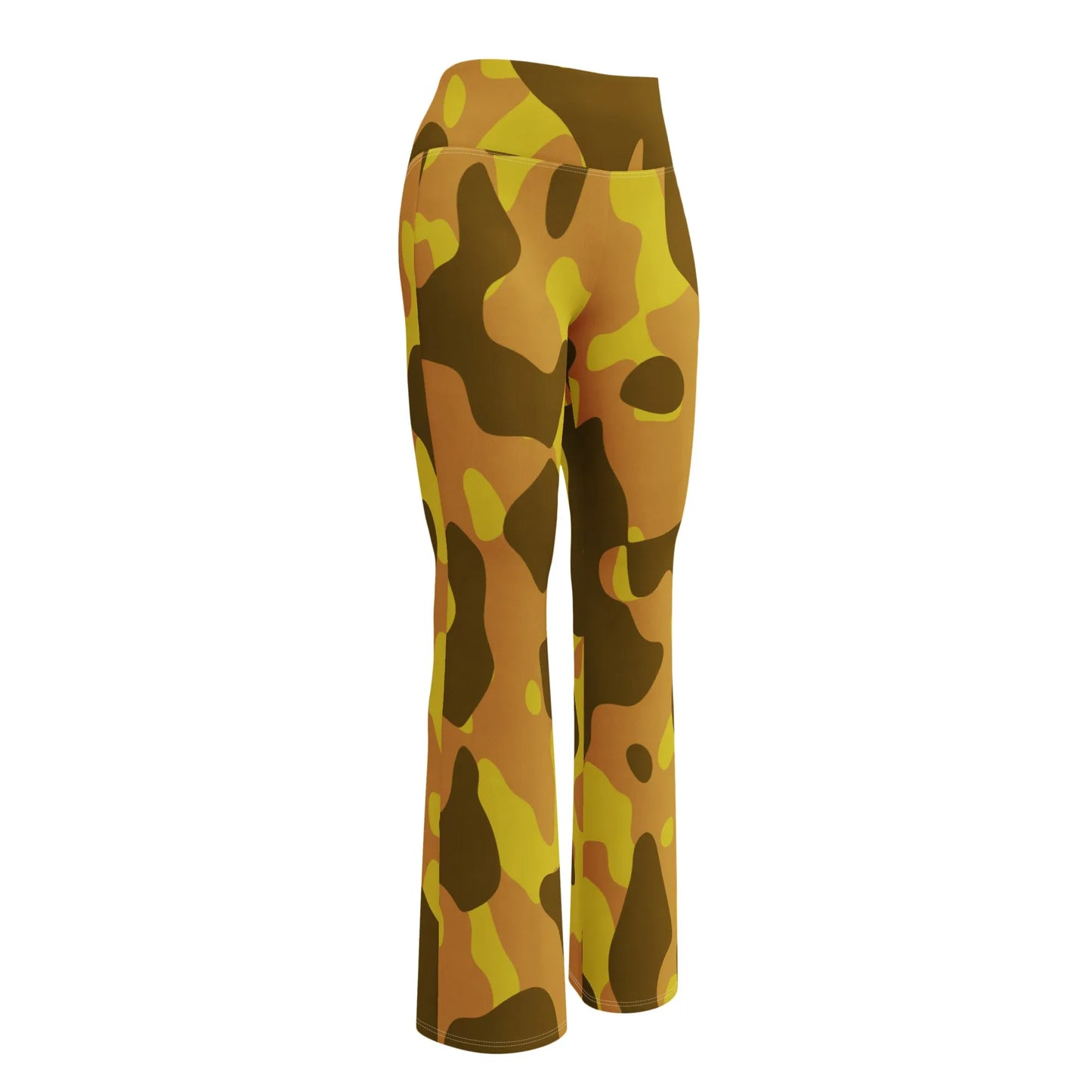 yellow-camouflage-high-waist-flare-leggings-flare-leggings-jlr-design-6 - JLR Design