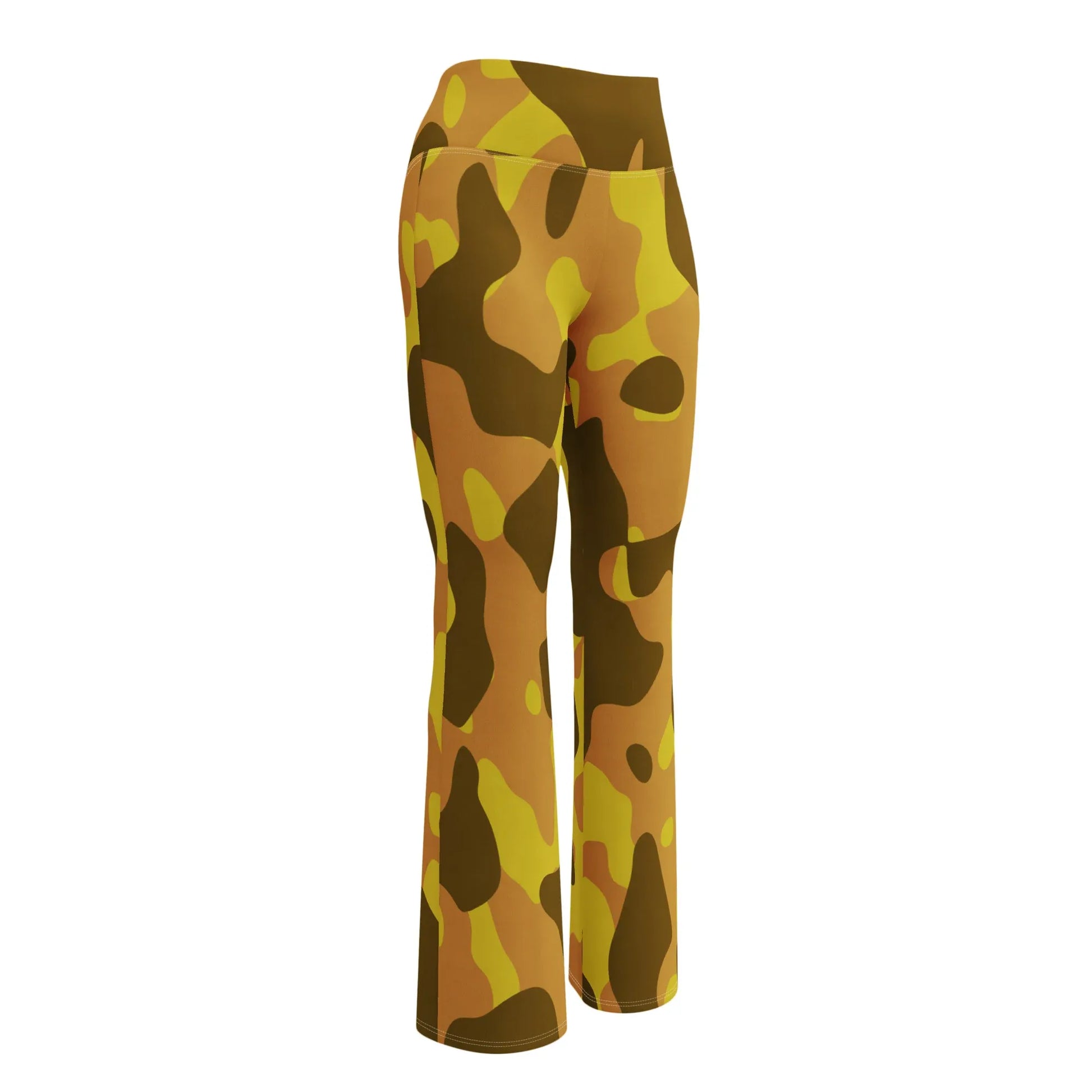 yellow-camouflage-high-waist-flare-leggings-flare-leggings-jlr-design-6 - JLR Design