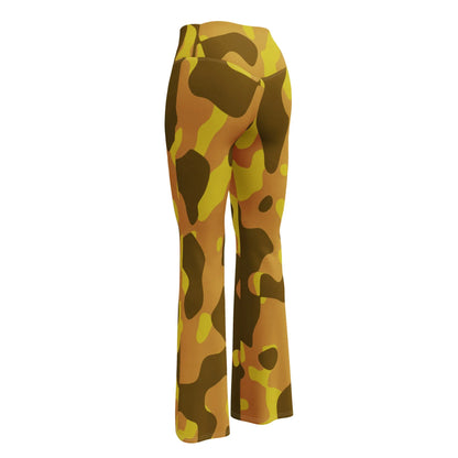 yellow-camouflage-high-waist-flare-leggings-flare-leggings-jlr-design-7 - JLR Design