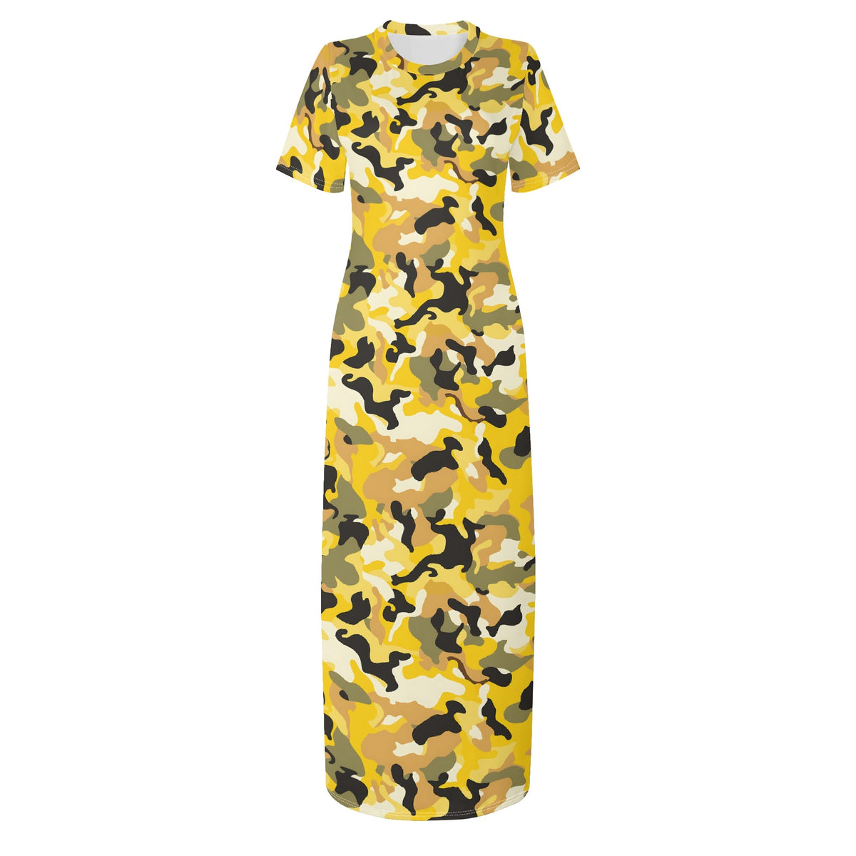 yellow-camouflage-v1-bodycon-maxi-dress-long-dress-jlr-design-jlr-design-de-3 - JLR Design
