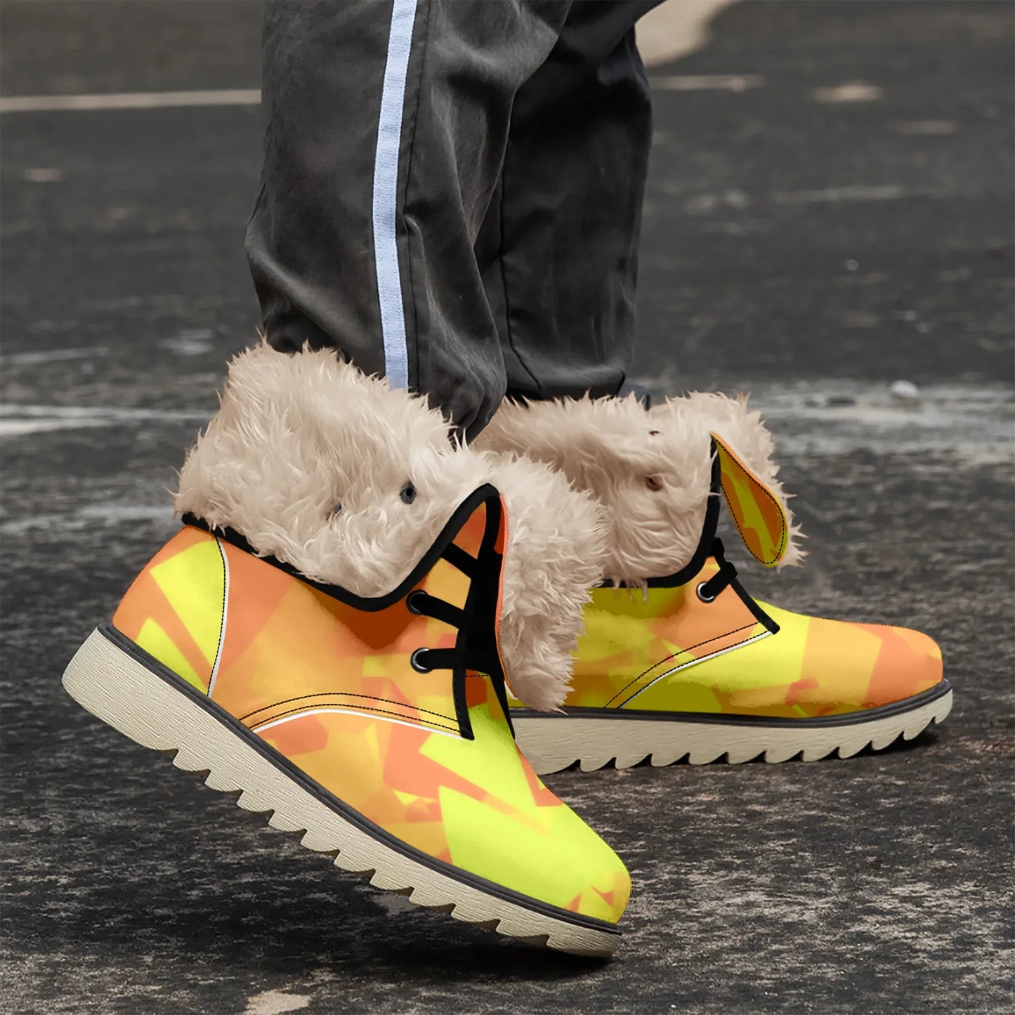 yellow-crystal-chic-boots-mit-pluschfutter-stiefel-jlr-design-1 - JLR Design