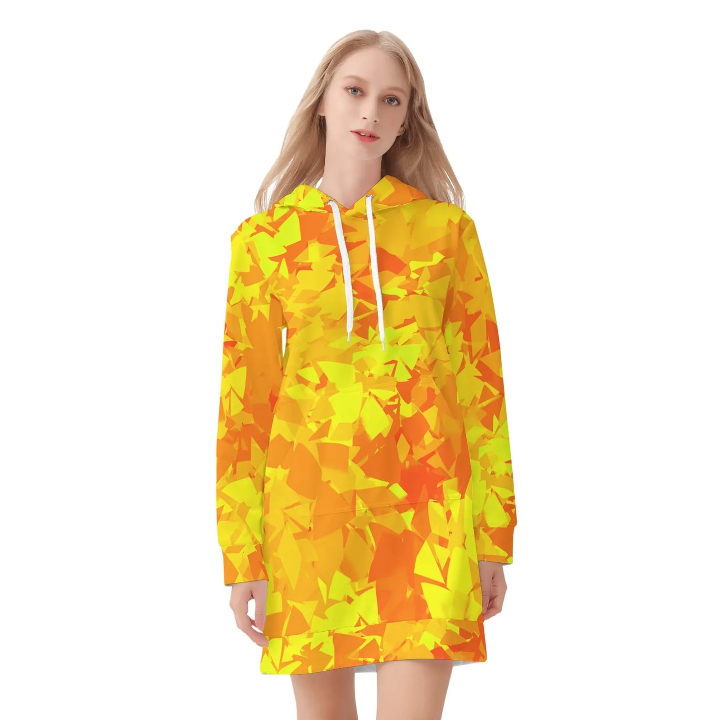 yellow-crystal-damen-hoodiekleid-warmes-velvet-kapuzenkleid-aus-weichem-samt-fleece-hoodiekleid-jlr-design-3 - JLR Design