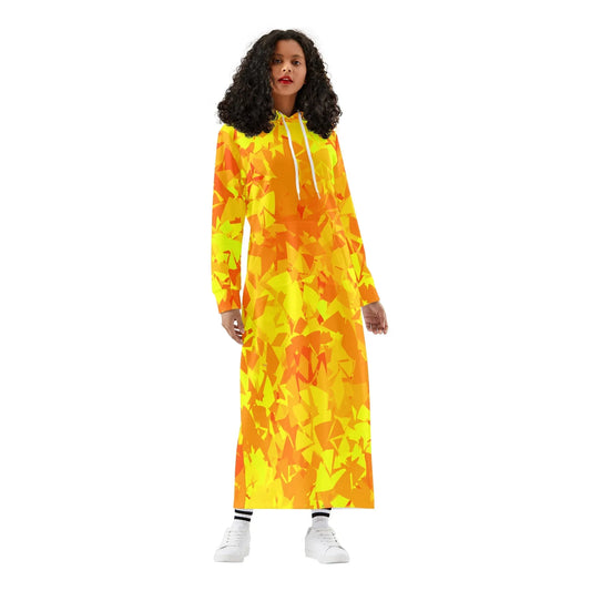 yellow-crystal-damen-maxi-hoodiekleid-knochellanges-kapuzenkleid-aus-weich-angerautem-fleece-hoodiekleid-jlr-design-1 - JLR Design