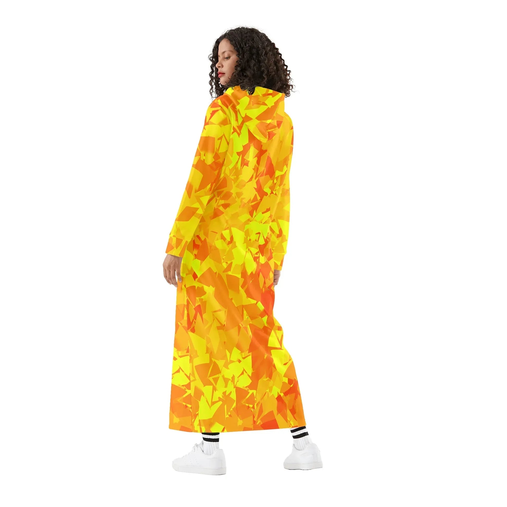 yellow-crystal-damen-maxi-hoodiekleid-knochellanges-kapuzenkleid-aus-weich-angerautem-fleece-hoodiekleid-jlr-design-2 - JLR Design