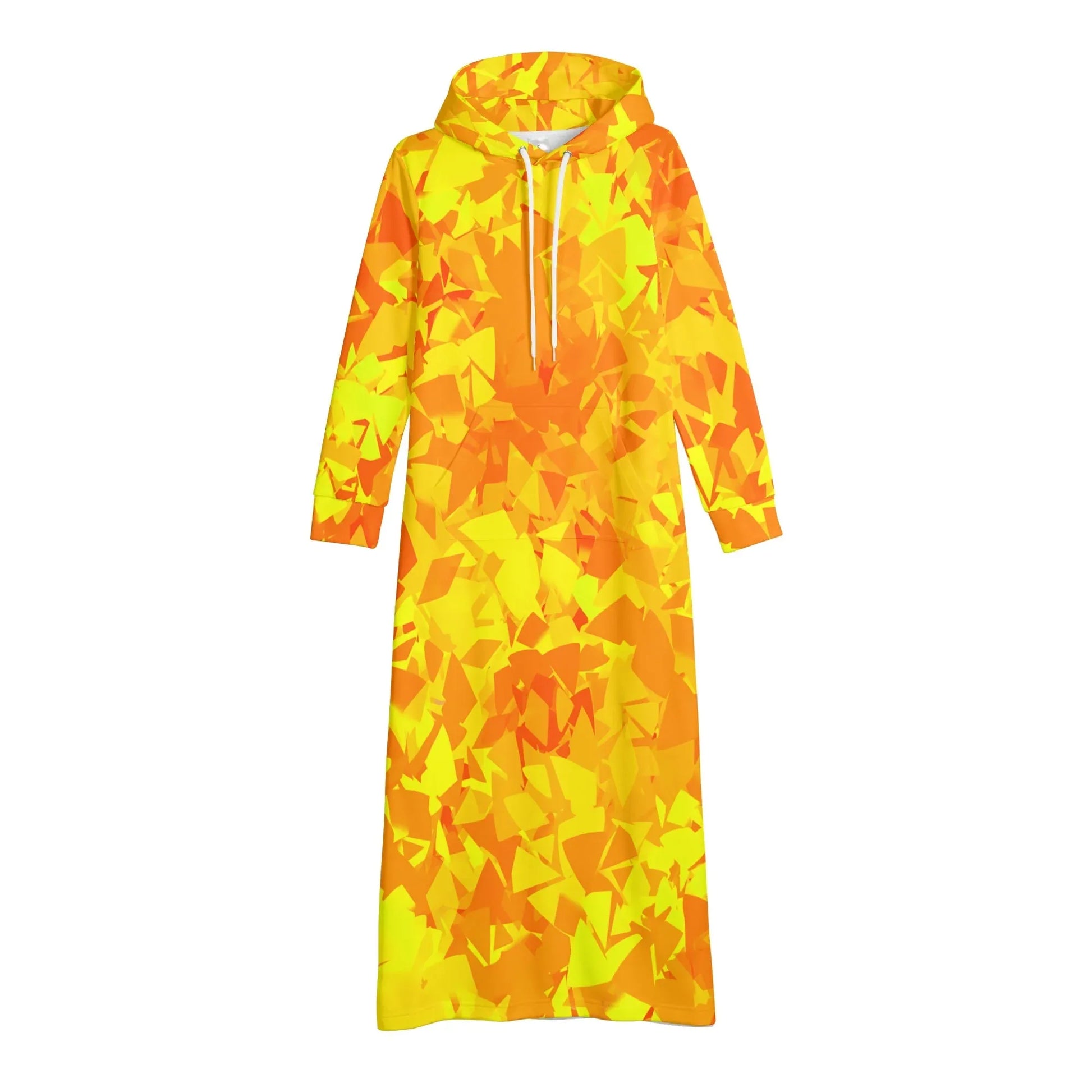yellow-crystal-damen-maxi-hoodiekleid-knochellanges-kapuzenkleid-aus-weich-angerautem-fleece-hoodiekleid-jlr-design-4 - JLR Design
