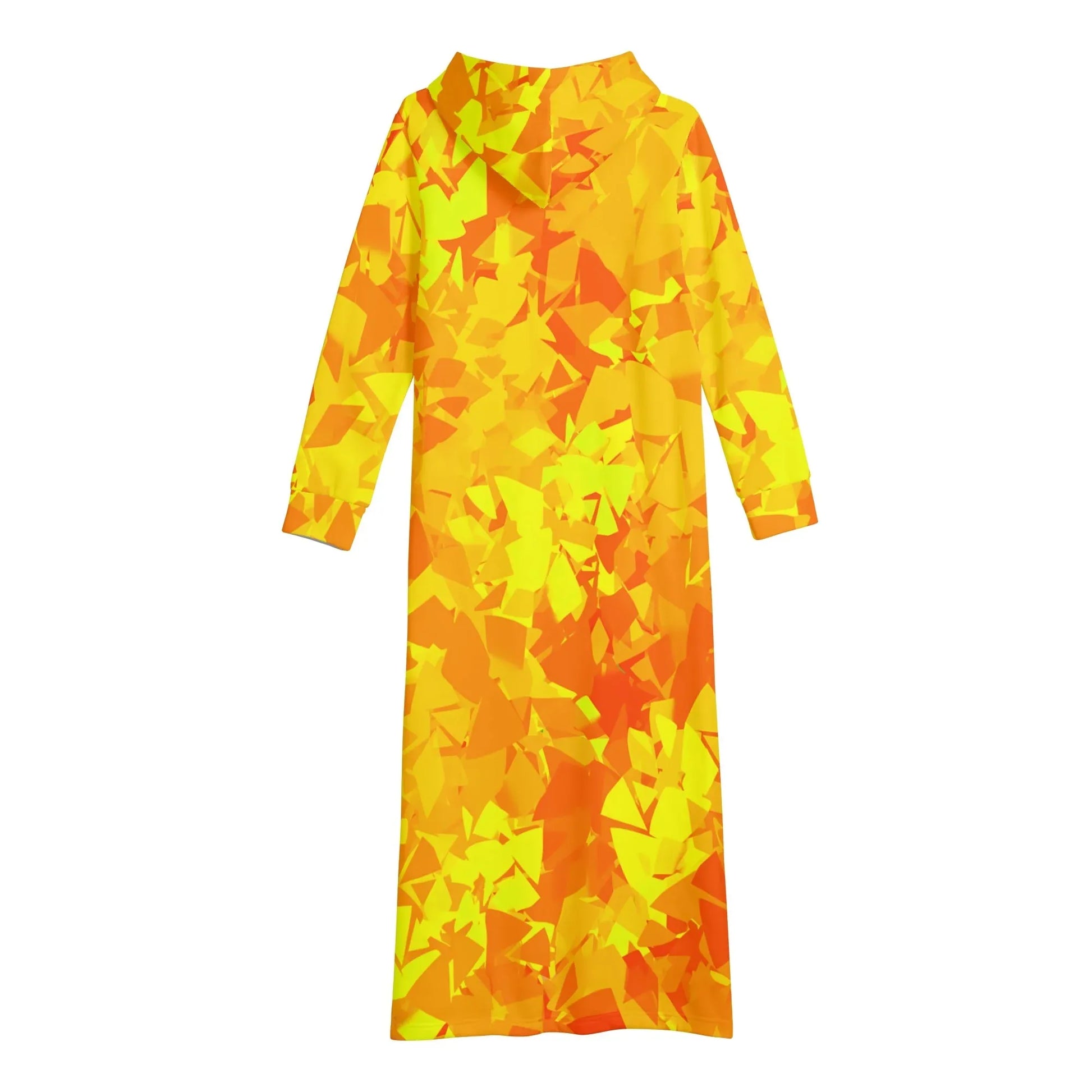 yellow-crystal-damen-maxi-hoodiekleid-knochellanges-kapuzenkleid-aus-weich-angerautem-fleece-hoodiekleid-jlr-design-5 - JLR Design