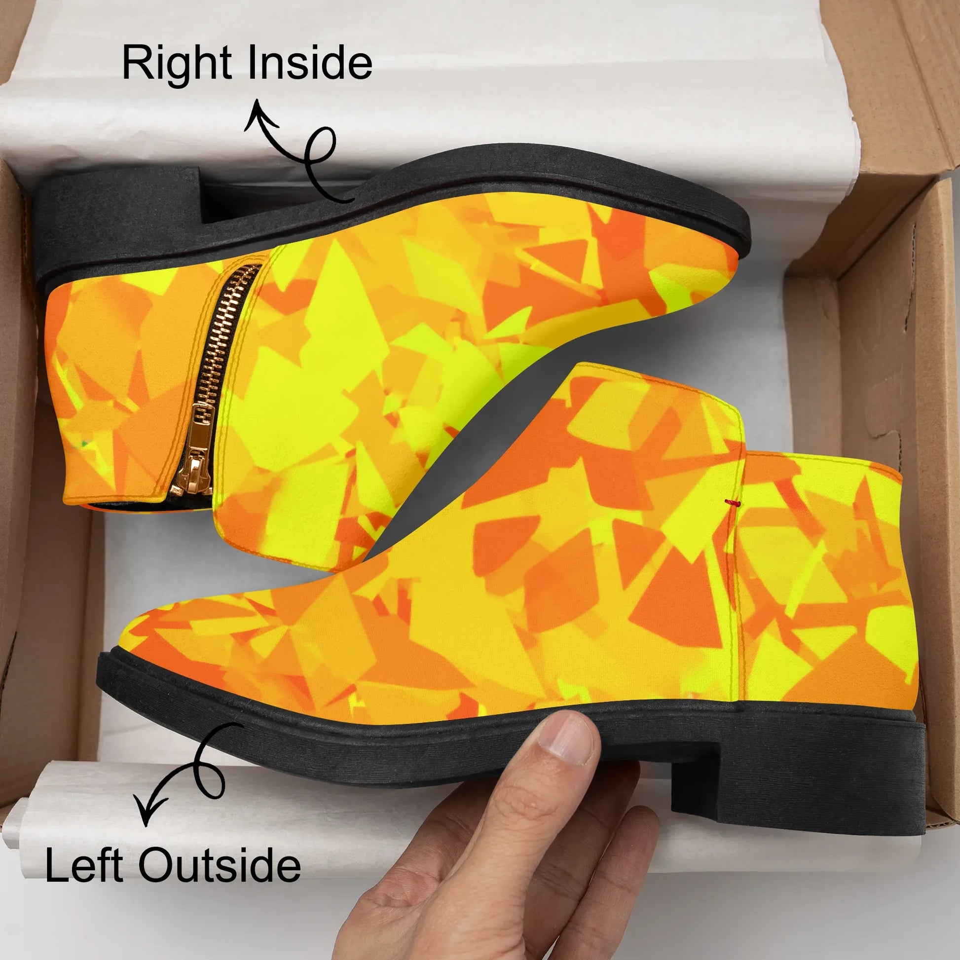 yellow-crystal-elegante-reissverschluss-stiefeletten-stiefeletten-jlr-design-8 - JLR Design