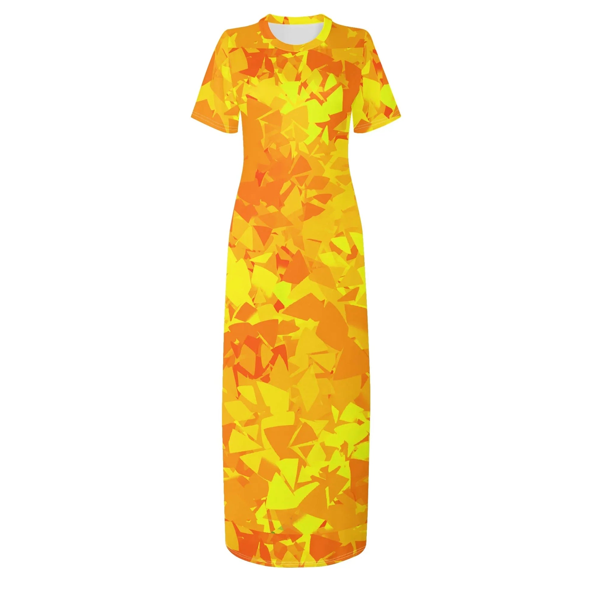 yellow-crystal-short-sleeve-long-dress-long-dress-jlr-design-3 - JLR Design