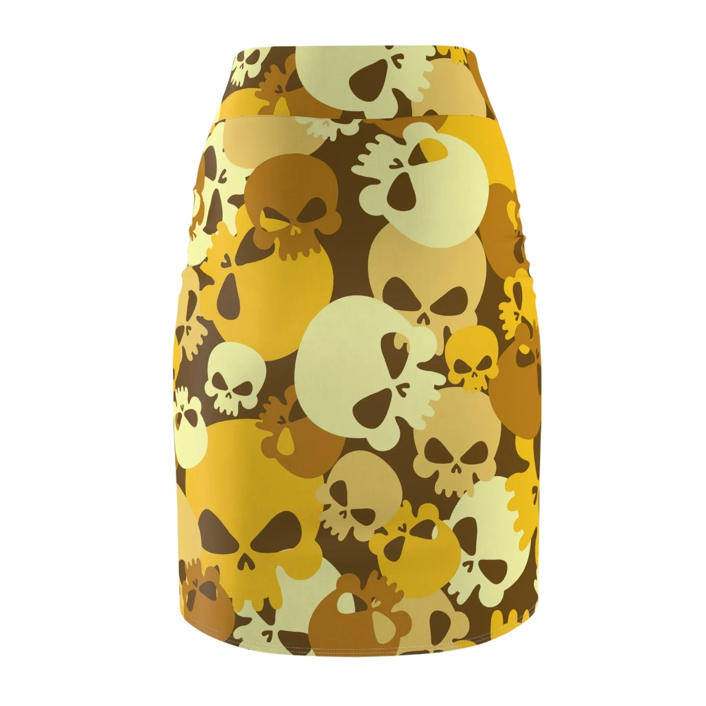 yellow-skull-bleistiftrock-fur-damen-eleganter-mid-waist-rock-mit-stretch-komfort-bleistiftrock-jlr-design-5 - JLR Design
