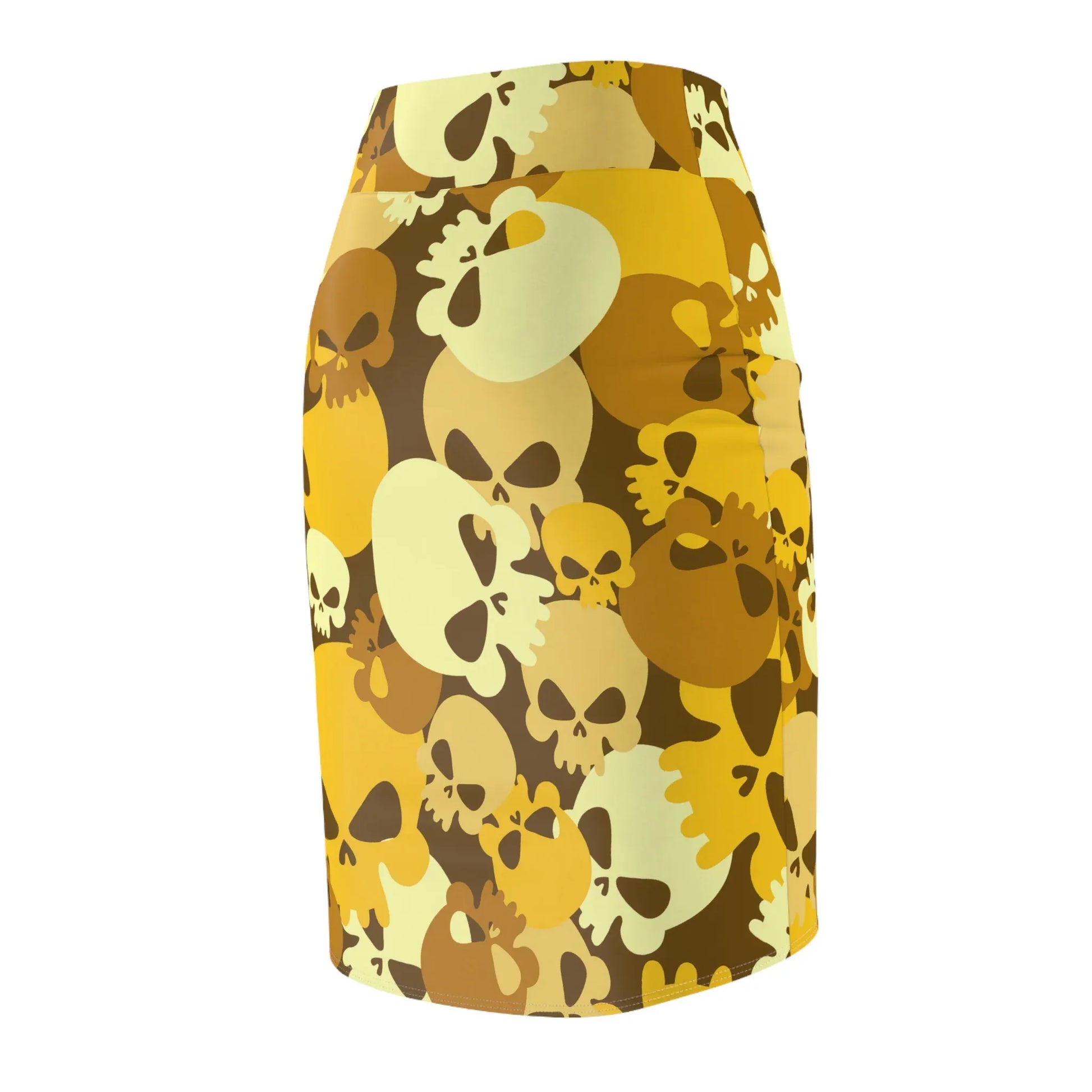 yellow-skull-bleistiftrock-fur-damen-eleganter-mid-waist-rock-mit-stretch-komfort-bleistiftrock-jlr-design-7 - JLR Design