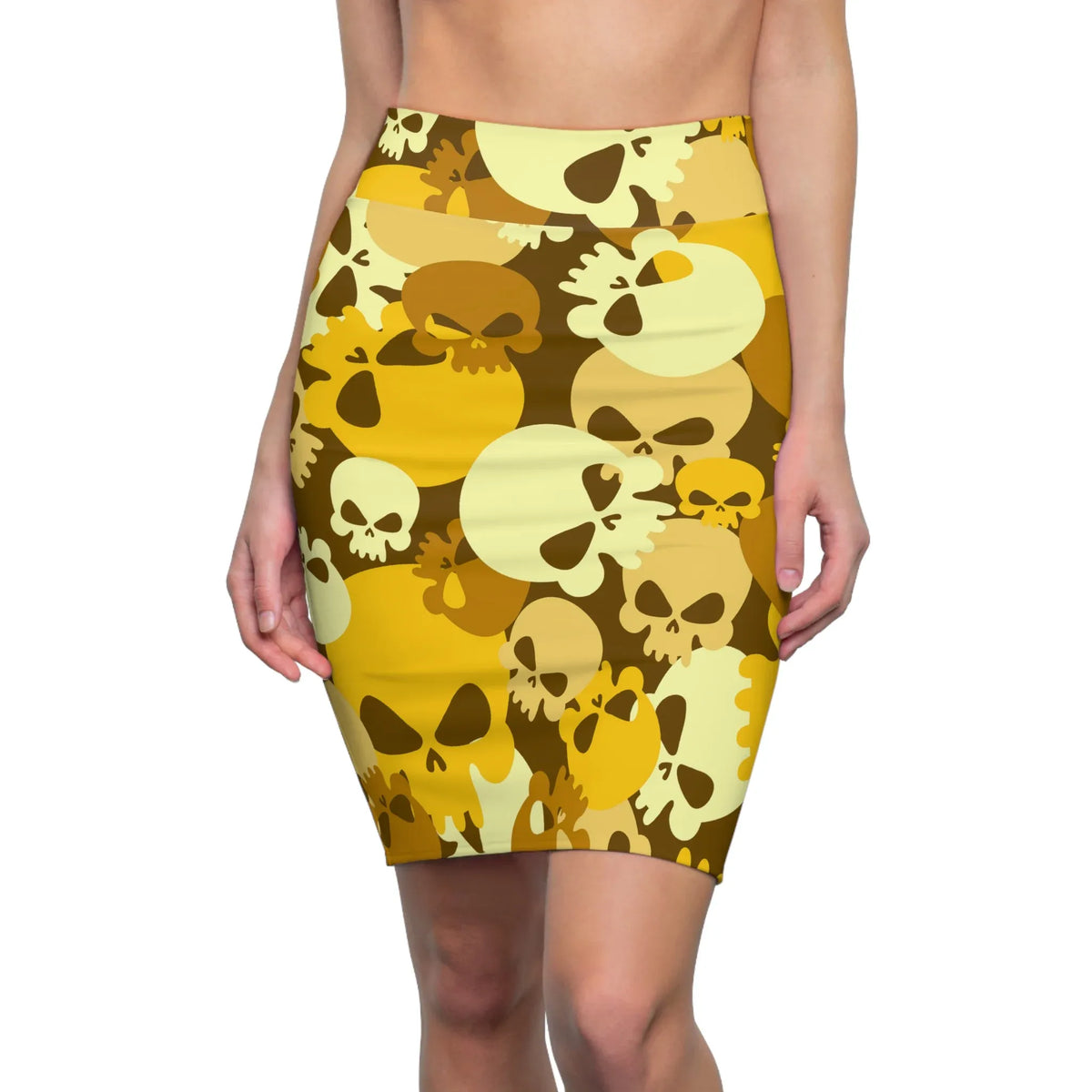 yellow-skull-bleistiftrock-fur-damen-eleganter-mid-waist-rock-mit-stretch-komfort-bleistiftrock-jlr-design-jlr-design-de-1 - JLR Design