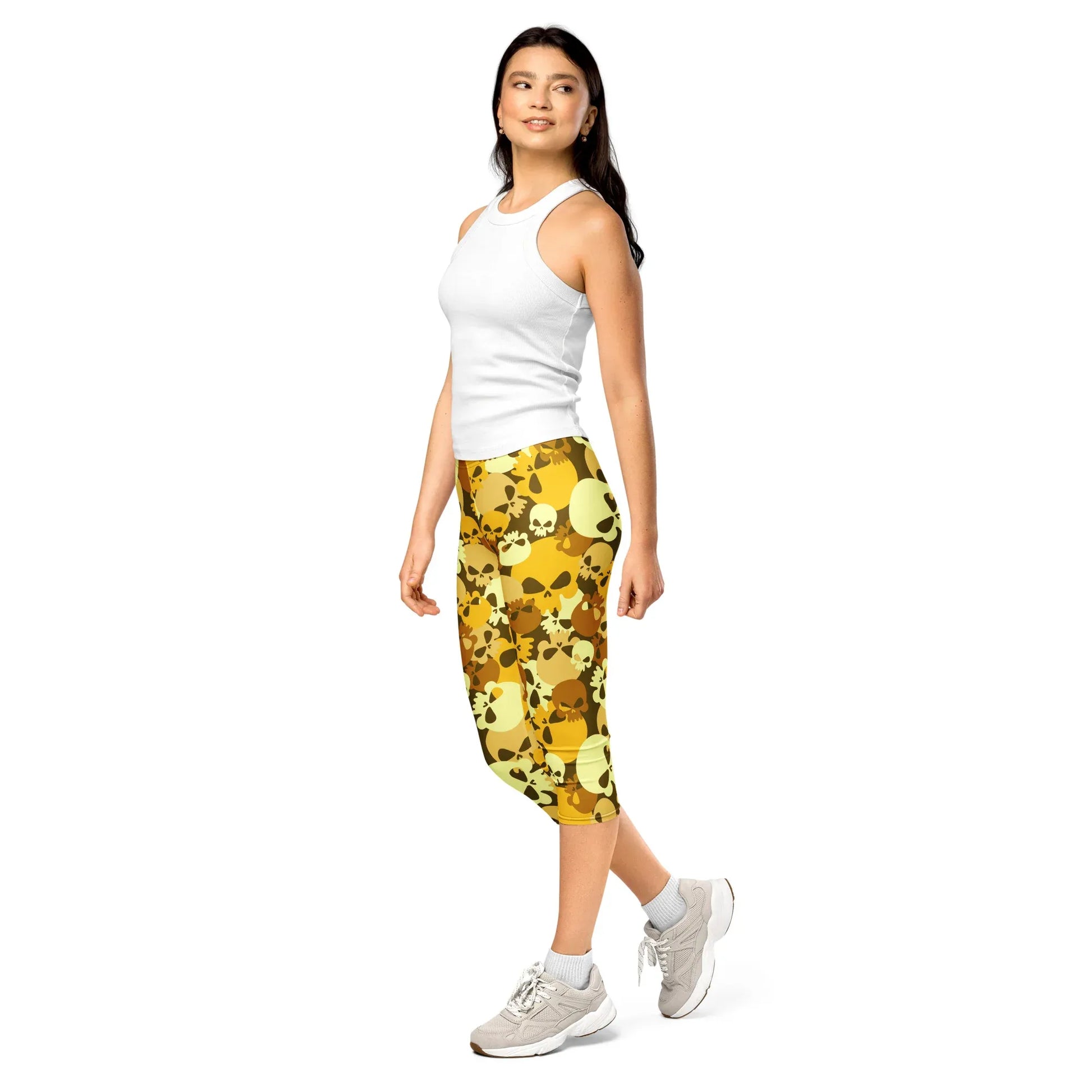 yellow-skull-damen-capri-leggings-capri-leggings-jlr-design-3 - JLR Design