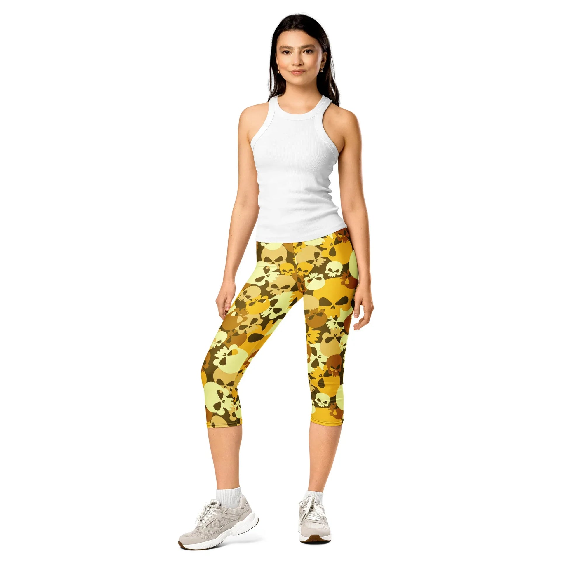 yellow-skull-damen-capri-leggings-capri-leggings-jlr-design-4 - JLR Design
