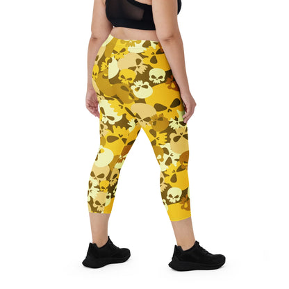 yellow-skull-damen-capri-leggings-capri-leggings-jlr-design-8 - JLR Design