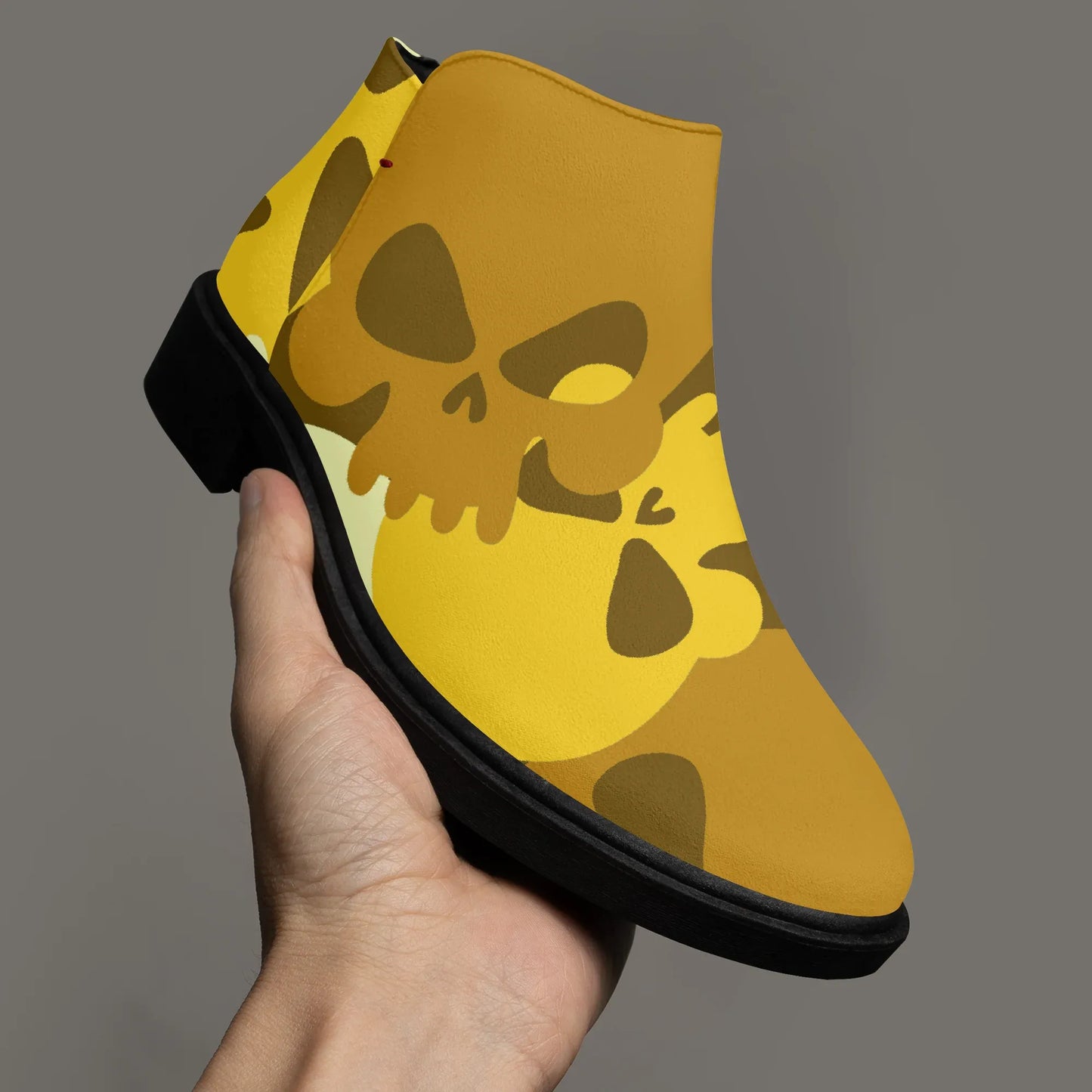 yellow-skull-elegante-reissverschluss-stiefeletten-stiefeletten-jlr-design-3 - JLR Design