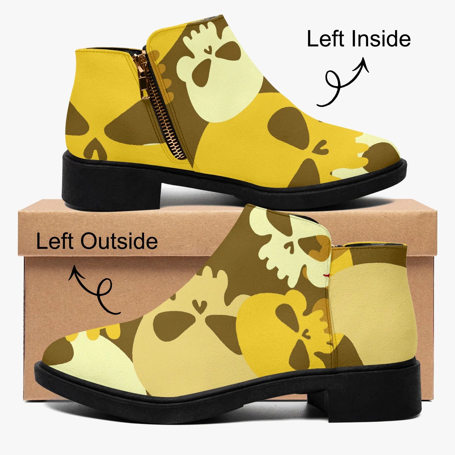yellow-skull-elegante-reissverschluss-stiefeletten-stiefeletten-jlr-design-4 - JLR Design