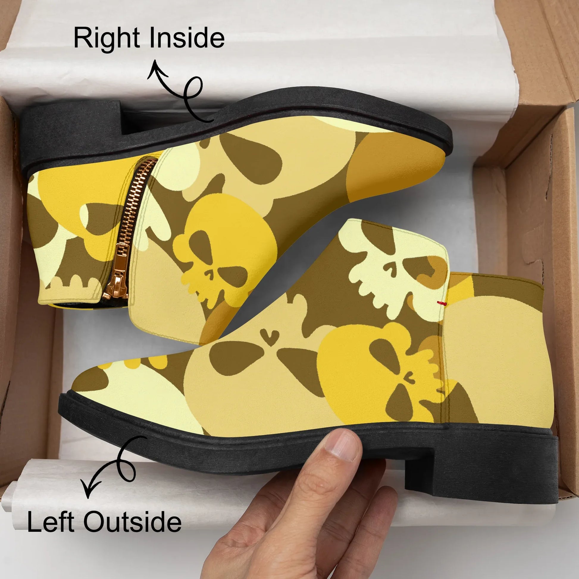 yellow-skull-elegante-reissverschluss-stiefeletten-stiefeletten-jlr-design-8 - JLR Design