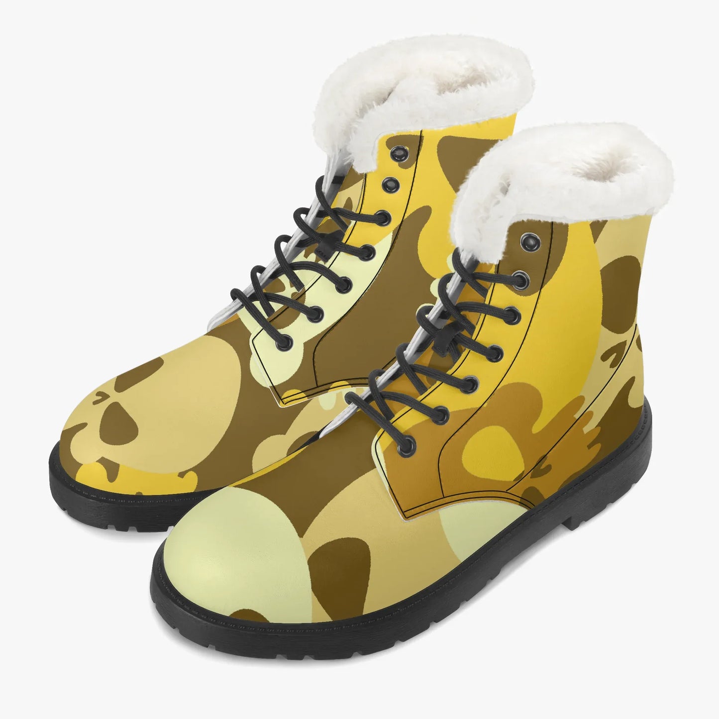 yellow-skull-faux-fur-leder-boots-boots-jlr-design-2 - JLR Design