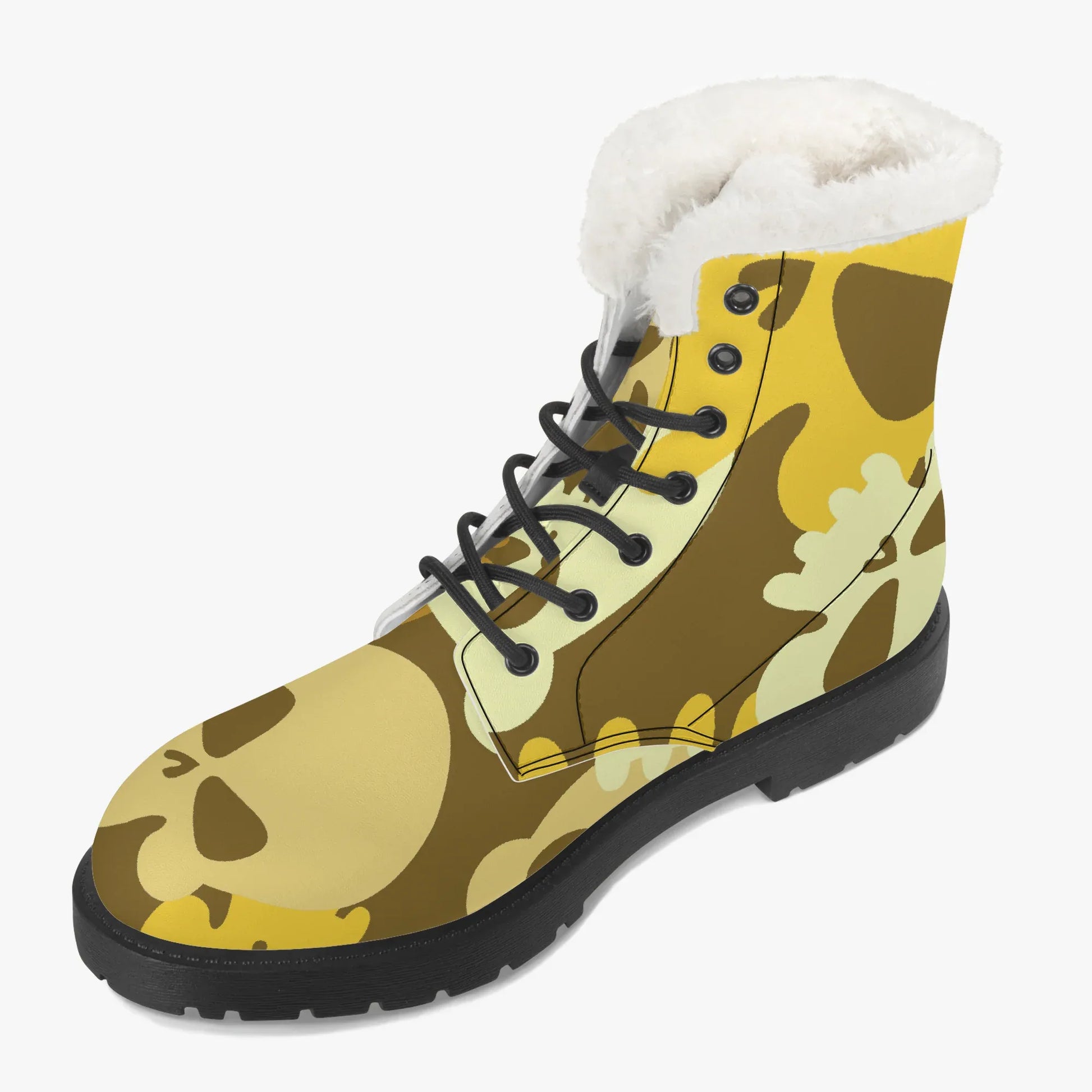 yellow-skull-faux-fur-leder-boots-boots-jlr-design-3 - JLR Design