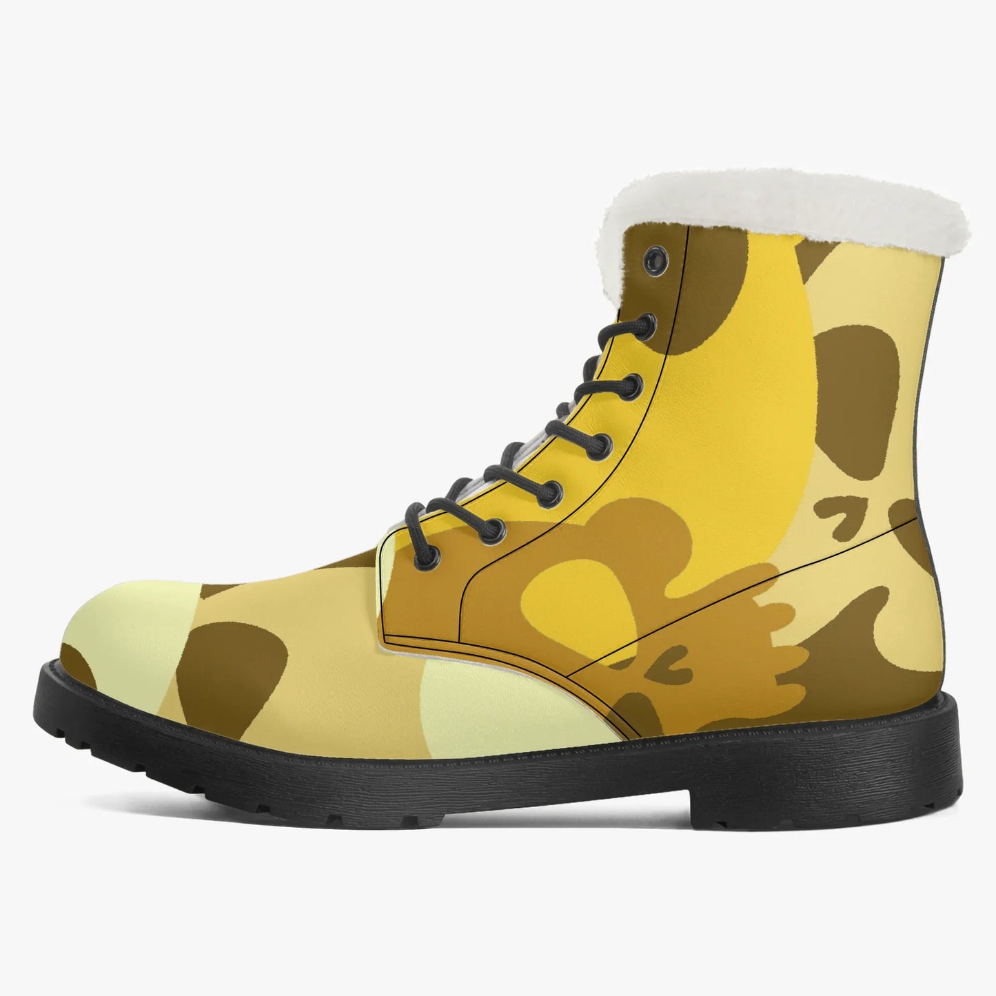 yellow-skull-faux-fur-leder-boots-boots-jlr-design-4 - JLR Design